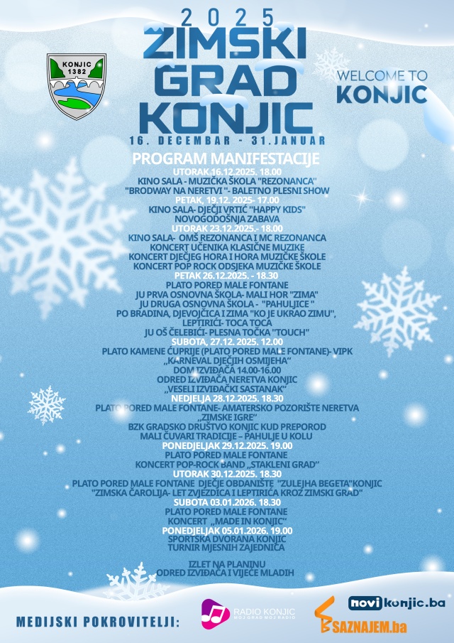 PROGRAM MANIFESTACIJE ZIMSKI GRAD KONJIC